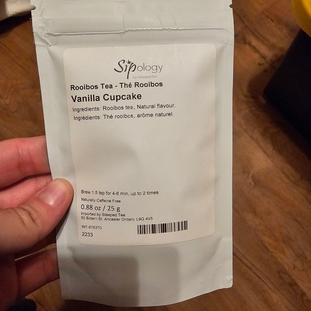 Sipology by Steeped Tea Vanilla Cupcake Rooibos Tea Caffeine Free 0.88oz 25g New